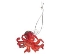 ULTECHNOVO Miniature Glass Octopus Figurine, Red Cartoon Ocean Decor Crystal Surface and Colorful Glaze, 4.8x4.8x3cm, Versatile Placement for Window or Coffee Corner Decoration