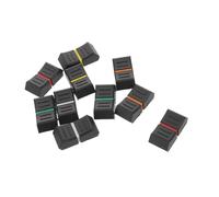 ULTECHNOVO Mixer Slider Caps 10Pcs Rubber Replacement 25X12X8Mm Black and Colored Caps for Sound Mixer and Studio Console Use