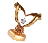 ULTECHNOVO Modern Heart Gesture Couple Figurines Romantic Home Decor Ornaments for Living Room Shelf Valentines Day Wedding Gift Creative Love Sculpture
