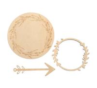 ULTECHNOVO Monthly Cards Natural Beige with Engraving and Printing Technology Wooden Photo Props Design, for Announcing Arrival and Photos for Babies