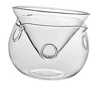 ULTECHNOVO Multi Functional Transparent Glass Salad Bowl with Dry Ice Container Decorative Food Bowl for Parties and Restaurants Double Elegant Serving Dish for Cereals Fruits Snacks and