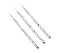 ULTECHNOVO Nail Art Brush Set Including 11/15/20mm Painting Brushes 3pcs for Fine Nail Art Work with Plastic Handle for Professional and Personal Use