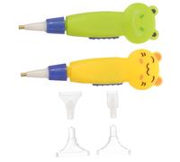 ULTECHNOVO Nail Art Dotting Pens 2pcs Luminous Point Drill Pens with 4 Replaceable Tips Cartoon Design for Manicure Diy Nail Painting Tools Home Salon Use