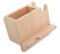 ULTECHNOVO Nail Drill Bit Holder Case with Wood Material and Beige Colour, Sturdy and Neat Organization Storage Rack for Salon and Home Use, Multifunctional Manicure Polisher Organizer