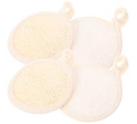 ULTECHNOVO Natural Loofah Face Exfoliator Pads 4pcs Lightweight Facial Cleansing Sponge Set for Gentle Daily Skin Care and Deep Exfoliating