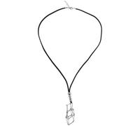 ULTECHNOVO Necklace Cage Cord Adjustable Black Artificial Leather Metal Hand-woven Necklace Rope Size S Crystal Holder Cage for Anniversary Day