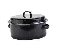 ULTECHNOVO Nonstick Enamel Roasted Sweet Potato Pot with Lid Round Iron Baking Pan for Kitchen Cooking Easy to Clean Roasting Pot Suitable for Potatoes