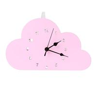 ULTECHNOVO Nordic-style Pink Cloud-shaped Wall Clock, Silent Non-ticking Bedroom Desktop Clock for Home Décor, Modern Scandinavian Design