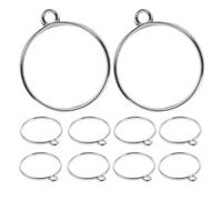 ULTECHNOVO Open Back Bezel Pendants round Fade Resistant and Difficult to Bend Silver 20pcs Hollow Alloy Frame for DIY Jewelry Making for Bracelets and Keychains