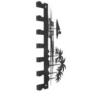 ULTECHNOVO Palm Tree Bathroom Accessories Key Rack Wall Mount in Black Iron Metal Beach Themed Wall Hooks for Home Decor to Eliminate Clutter and Enhance Tropical Style