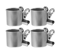 ULTECHNOVO Parrot Feeder Bowls Bird Cage Feeders Stainless Steel with Clips 4pcs Sturdy and Strong Multifunctional for Cockatiels and Parakeets Suitable for Small Birds in Parrot Cages