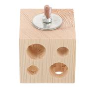 ULTECHNOVO Parrot Wooden Block for Birds with Plastic Material Designed for Foraging and Training Suitable for Bird Cage Use with Multi-hole Chewing Design