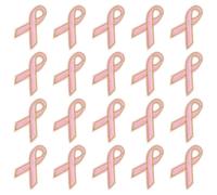ULTECHNOVO Patches 20pcs Breast Cancer Awareness Shaped Polyester Sew-on Simple to Use Clothing Applique Decorative Sewing Patches for Apparel