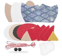 ULTECHNOVO Patchwork Doll Chicken DIY Kit for Beginners with Printed Cotton Fabric Squares and Filling Cotton, Quilting Kit for and Craft Storage Basket in Blue