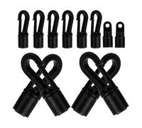 ULTECHNOVO Pcs Bungee Shock Cord Hook, Bungee Cord for 1/4 inch and 3/16 inch Black Plastic Bungee Cord Terminal Hooks for Kayaks (10pcs Type A Hooks and 2pcs Type B Hooks), Black