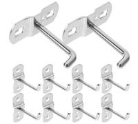 ULTECHNOVO Pegboard Hooks 12 Pcs for Metal Retail Display Panels, Square Hole, Iron, Silver, Space-Saving, Displaying Goods for Kitchen