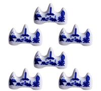 ULTECHNOVO Pen Holder Simple and Generous Design Ceramic Chinese Style 6 Pcs Brush Rack for Storing Brush Pens with Fine Workmanship for Home Or Office