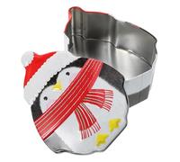 ULTECHNOVO Penguin Tinplate Cookie Jar with Lid for Holiday Storage