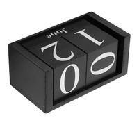 ULTECHNOVO Perpetual Wooden Table Calendar Reusable Black Blocks, Elegant European Style Desk Calendar for Daily Use in Cafes and Restaurants, Practical Decorative Desktop Organizer