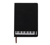 ULTECHNOVO Piano Notebook A5 Portable Black Pu Hardcover, 96 Thick Pages Business Notepad with Music Staff, Small Pocket-size Organizer for Personal Writing and Office Use