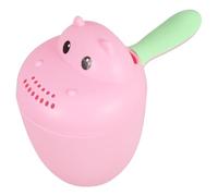 ULTECHNOVO Pink Hippo Baby Bath Rinse Cup with Detachable Shower Lid
