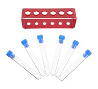 ULTECHNOVO Plastic Test Tubes Featuring High Temperature Resistance with Storage Rack and Caps and Precision Manufacturing for Science Experiments for Little Scientists