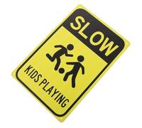 ULTECHNOVO Playing Caution Metal Street Sign Weather Resistant Slowing Down Warning Sign for Streets and Neighborhoods Bright Color Easy to Read