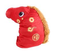 ULTECHNOVO Plush Horse Head Hat for 2026 Year of The Horse with Red Pp Cotton Material, Eye-catching Design and Versatile Usage, for Chinese New Year Party and Farm Theme Carnival Costume