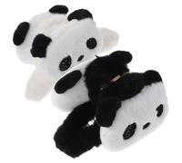 ULTECHNOVO Plush Panda Hair Clips with Strong Grip and Portable Design 2pcs Cute Black Hair Accessories for Women for Styling and Sports