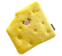 ULTECHNOVO Plush Squeaky Bite-resistant Cheese Shaped Dog Pet Foraging Cushion Yellow Snuffle Mat for Interactive Feeding and Mental Stimulation
