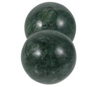 ULTECHNOVO Polished Jade Handballs 2pcs Green for Health Massage and Finger Therapy, Suitable for Gift and Elder People Hand Exercise