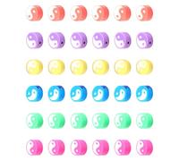 ULTECHNOVO Polymer Clay Beads Loose Spacer Beads Assorted Color 2 Bags with Smooth and Hole, Tai Chi Eight-Diagram for Jewelry Accessories and Bracelet Making