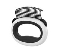 ULTECHNOVO Portable Cat Grooming Comb with Non-slip Design and Ergonomic Structure, Black Plastic Pet Hair Cleaning Comb for Indoor Bath Time Use