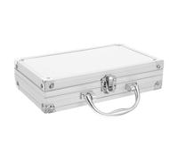 ULTECHNOVO Portable Coin Organizer Storage Box with Display Holders for Collectors Compact Aluminium Case with Firm Construction and Silver Finish, for Badge and Coin Collection Storage