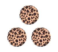 ULTECHNOVO Powder Puff Set with Comfortable Use and Cosmetics Waste Prevention Leopard Printed for Women 3pcs Soft Flocking Cloth Material Random Color for Face and Body Makeup Application