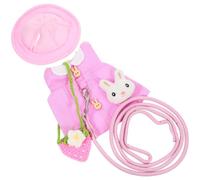 ULTECHNOVO Practical Pink Cotton Rabbit Harness Set Leash, Bag and Mini Hat for Small Pets like Guinea Pigs and Rabbits, Convenient to Wear for Outdoor Walks and Photos