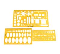 ULTECHNOVO Professional Ellipse Drafting Template Ruler Set 3 pcs Drawing Template for Architectural Drawing Interior Design Engineering Plans Geometry Measuring Tool 11.81 X 6.10 X 0.08 in