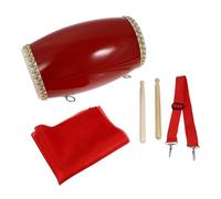 ULTECHNOVO Professional Portable Cowhide Waist Drum with Strap and Drumsticks Hand Percussion Instrument for Adults Celebration Performance Traditional Chinese Style Musical