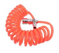 ULTECHNOVO PU Coiled Air Compressor Hose with Connectors Flexible Spiral Spring Design for High Pressure Gas Transfer Tangle Retractable Tube Compatible with Air Pumps and Compressors