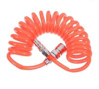 ULTECHNOVO Pu Coiled Spring Air Compressor Hose 8x5mm 3 Meter with Connectors Flexible High Pressure Pneumatic Tube Replacement Air Hose Kit for Industrial Use
