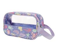 ULTECHNOVO PU Small Zipper Pouch Clear Cosmetic Travel Bag for Women Spacious Toiletry Organizer with Unique Printed Design Portable Makeup Storage for Travel and Daily Use