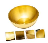 ULTECHNOVO Pure Brass Buddhist Offering Bowl Large Vintage Sacrifice Water Bowl for Worship Temple Meditation East Asian Culture Gift with Smooth Flat Surface