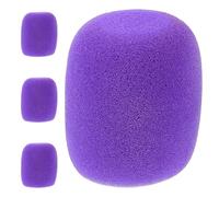 ULTECHNOVO Purple Microphone Sponge Covers 4Pcs Thickened Handheld Mic Shields with Washable Drop Protection for Home Karaoke and Live Shows