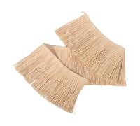 ULTECHNOVO Raffia Fringe Lightweight Beige Handwoven Trim for Bohemian Style Luau Party Decorations and Craft Accessories