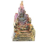 ULTECHNOVO Rare Bismuth Crystal Specimen 30-50g Rainbow Iridescent Mineral Stone Desktop Ornament for Home Décor and Educational Collection