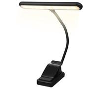 ULTECHNOVO Rechargeable Music Stand Clip Light with Real-time Power Display, Compact Plastic Body, 1000mah Battery, Piano Lamp for Reading and Eye Comfort