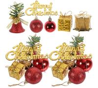 ULTECHNOVO Red Christmas Tree Decorations Set with 32 Classic Ball Ornaments, Space-saving and Strong Pvc and Foam Material for Tree and Wall Xmas Holiday Décor