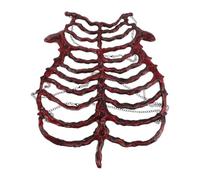 ULTECHNOVO Red Plastic Skeleton Rib Cage Harness Costume with Hollow Rib Cage Design, Lightweight and Realistic Gothic Style for Halloween, Day the Dead, and Horror Themed Party Cosplay