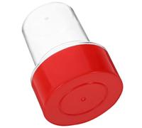 ULTECHNOVO Red Plastic Stamp Box with Circular Shape, Sturdy Construction and Easy Identification, for Office Or Craft Stamper Storage and Seal Holder Container