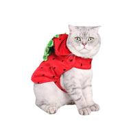 ULTECHNOVO Red Strawberry Pattern Fleece Pet Hoodie Coat with Adjustable Waist for Dogs and Cats, Chic and Lovely Appearance Suitable for Puppies in Times the Year